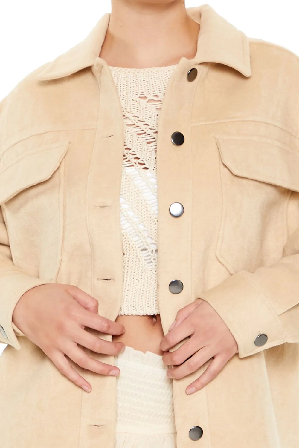 Plus Size Faux Suede Shacket - Image 8