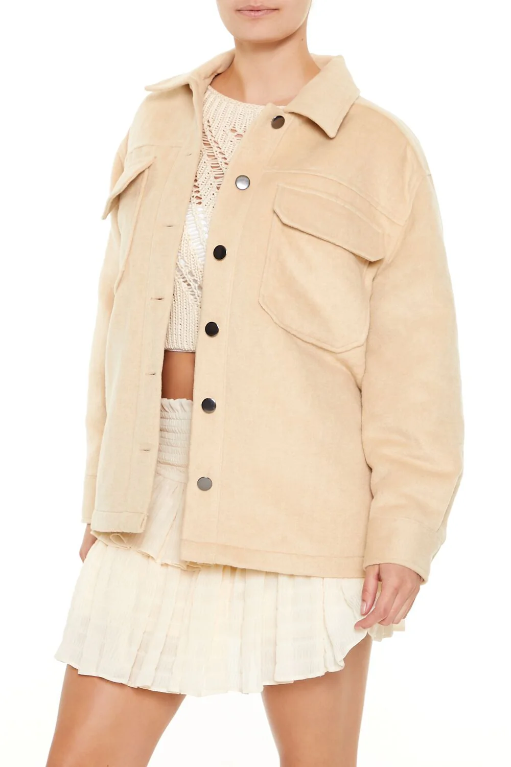 Plus Size Faux Suede Shacket - Image 9
