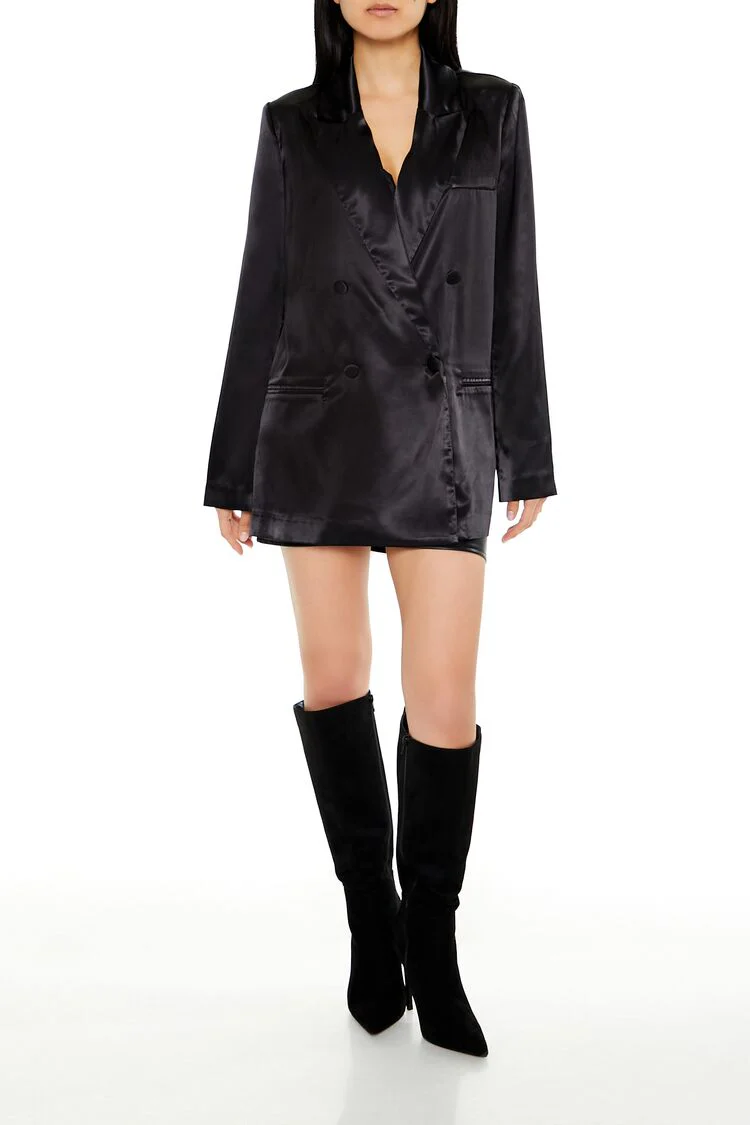Satin Double-Breasted Blazer - Image 2