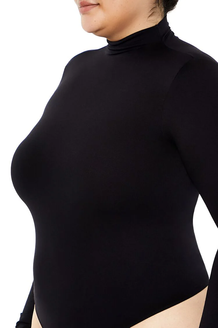 Plus Size Seamless Mock Neck Bodysuit - Image 9