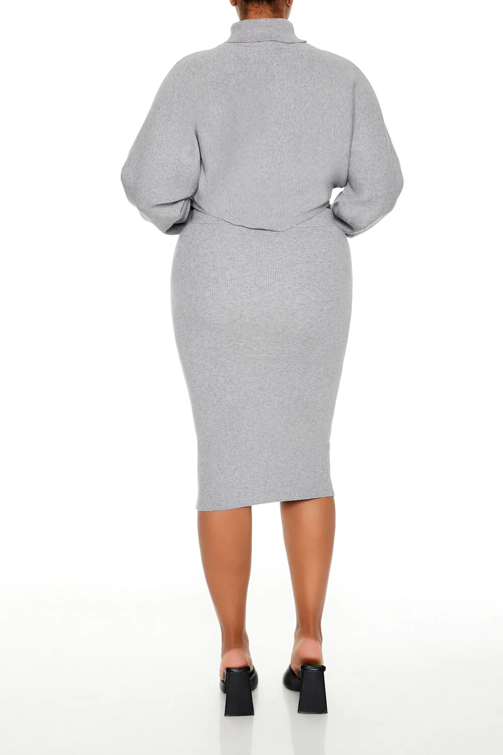 Plus Size Sweater-Knit Top & Skirt Set - Image 3