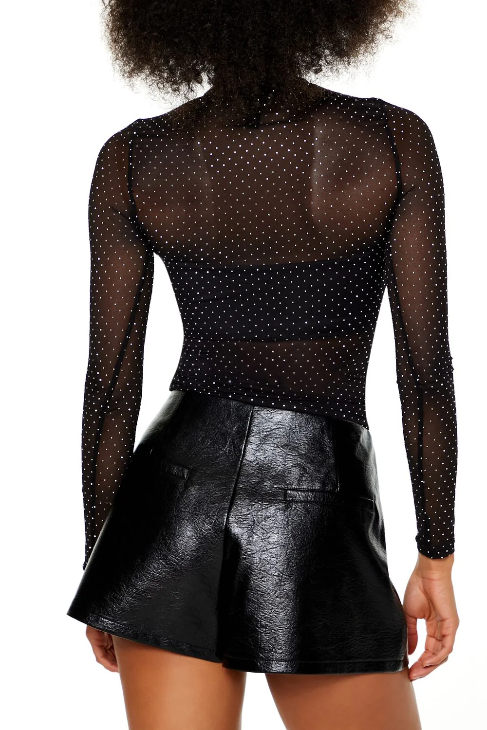 Sheer Mesh Rhinestone Top - Image 5