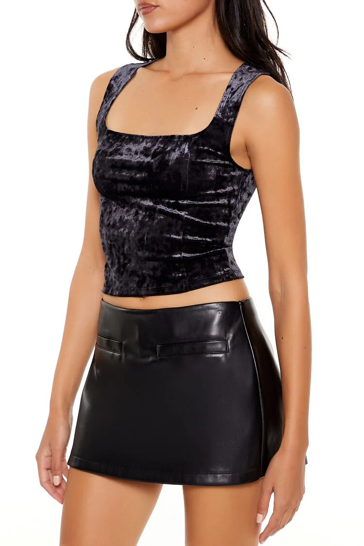 Crushed Velvet Crop Top - Image 4