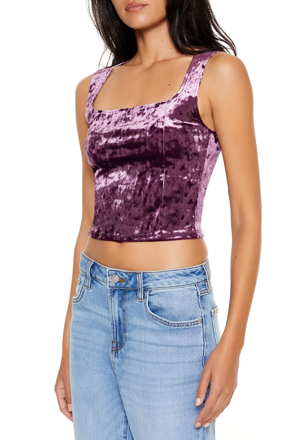 Crushed Velvet Crop Top - Image 9