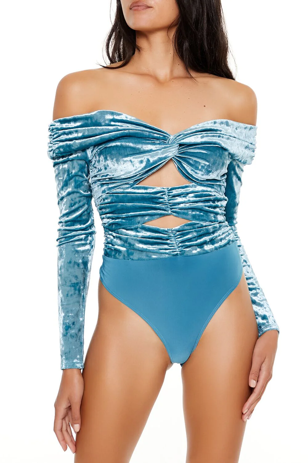 Velvet Off-the-Shoulder Bodysuit - Image 7