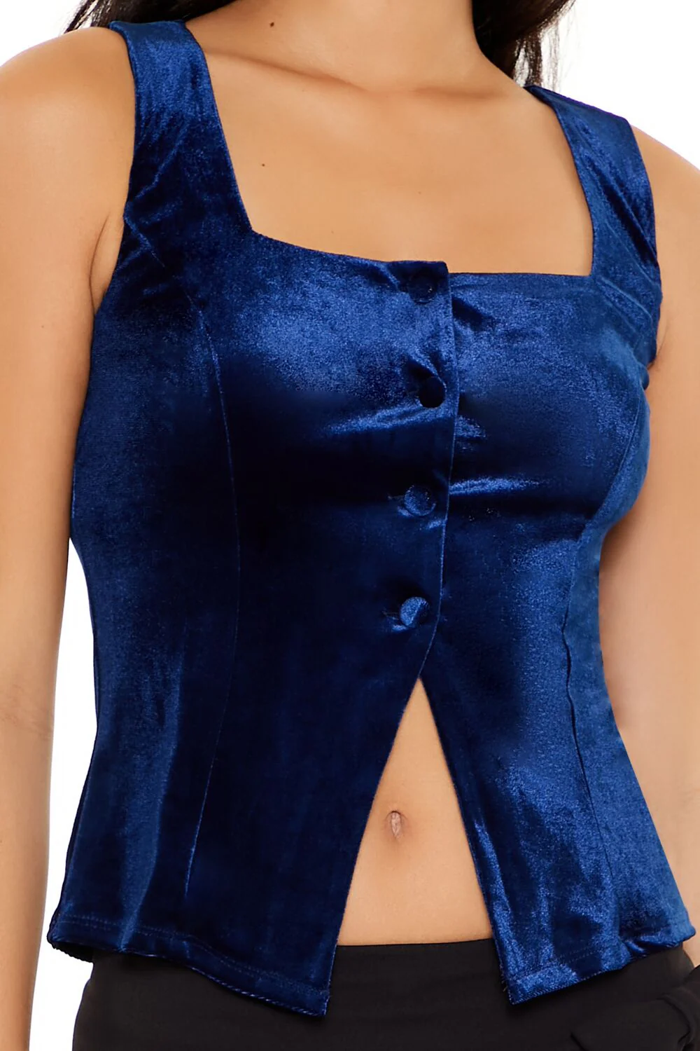 Velvet Button-Front Tank Top - Image 8