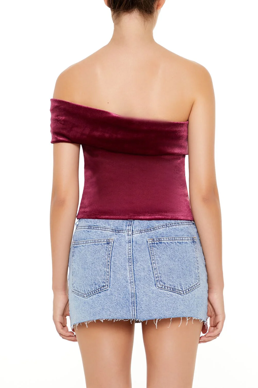 Velvet One-Shoulder Crop Top - Image 15