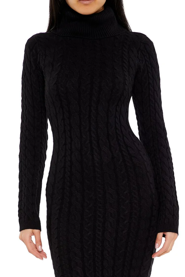 Cable Knit Midi Sweater Dress - Image 10