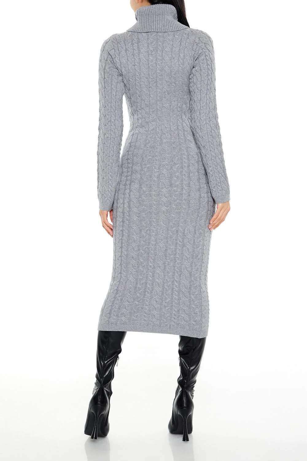 Cable Knit Midi Sweater Dress - Image 4