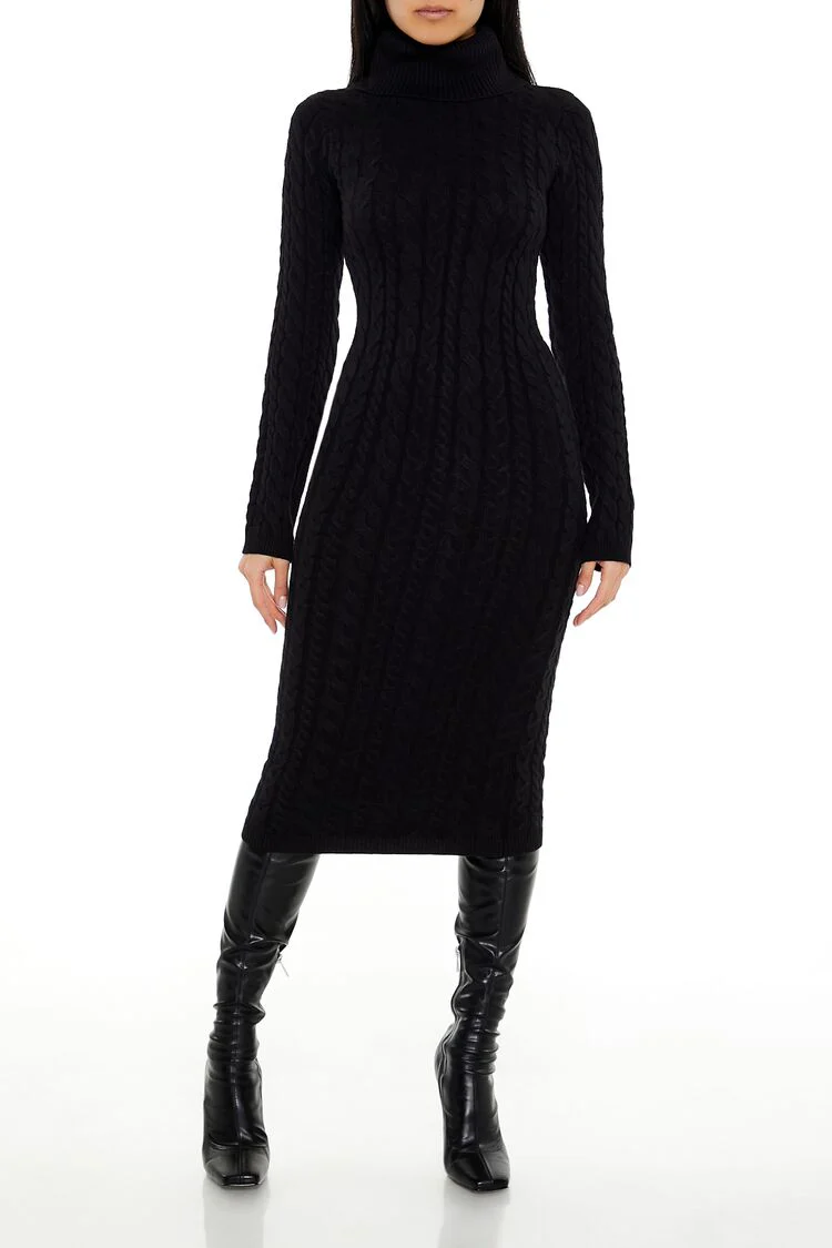 Cable Knit Midi Sweater Dress - Image 6