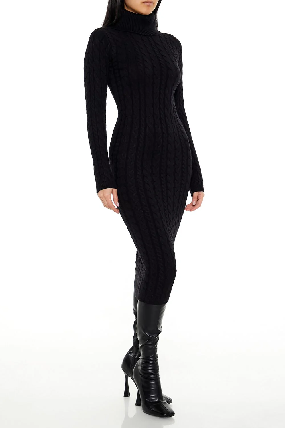Cable Knit Midi Sweater Dress - Image 8
