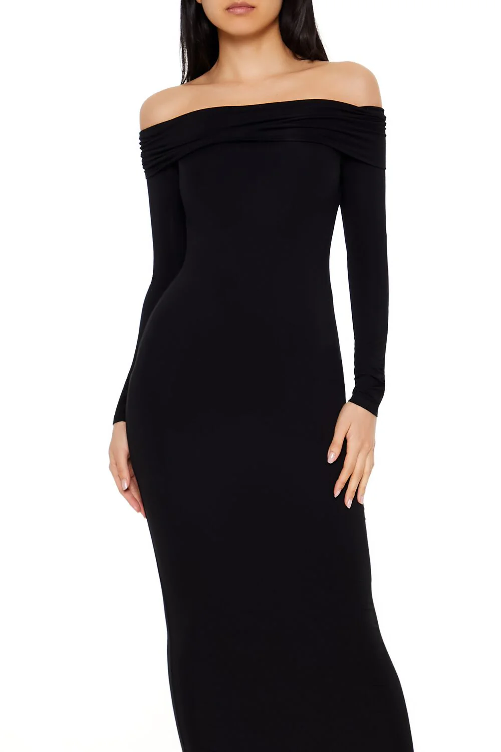 Foldover Off-the-Shoulder Midi Dress - Image 2