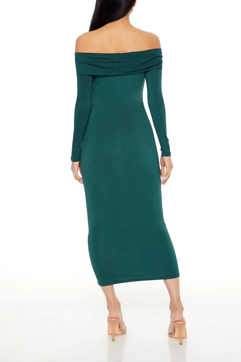 Foldover Off-the-Shoulder Midi Dress - Image 9