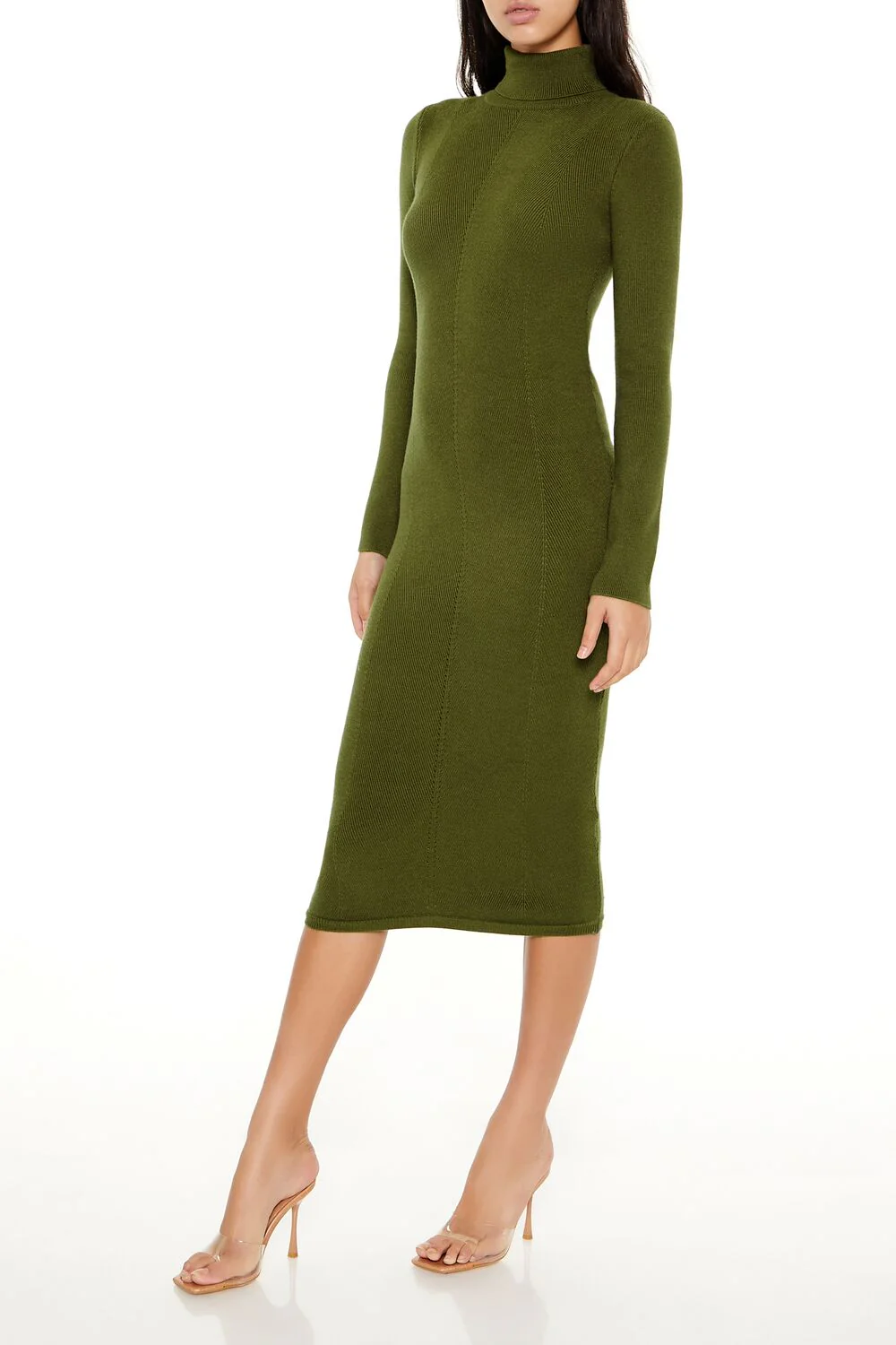 Turtleneck Midi Sweater Dress - Image 13
