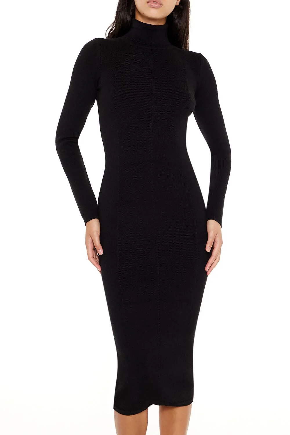 Turtleneck Midi Sweater Dress - Image 2