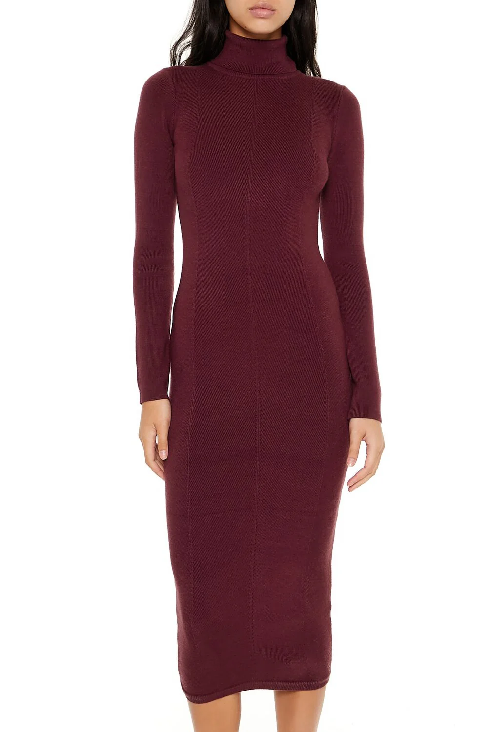Turtleneck Midi Sweater Dress - Image 7