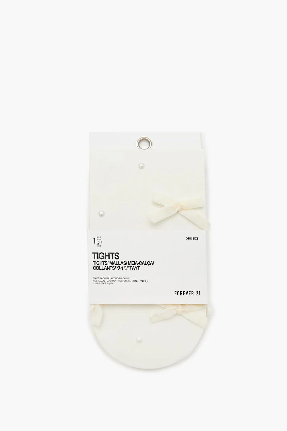 Bow & Faux Pearl Tights - Image 4