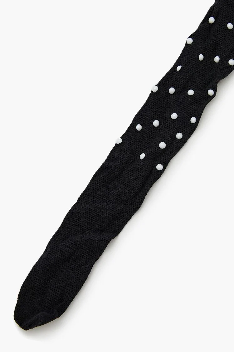 Faux Pearl Fishnet Tights - Image 3