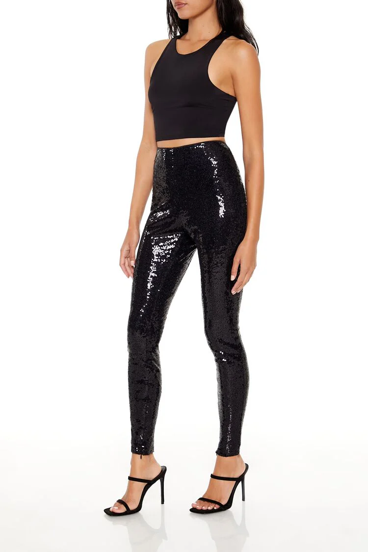Sequin High-Rise Leggings - Image 3