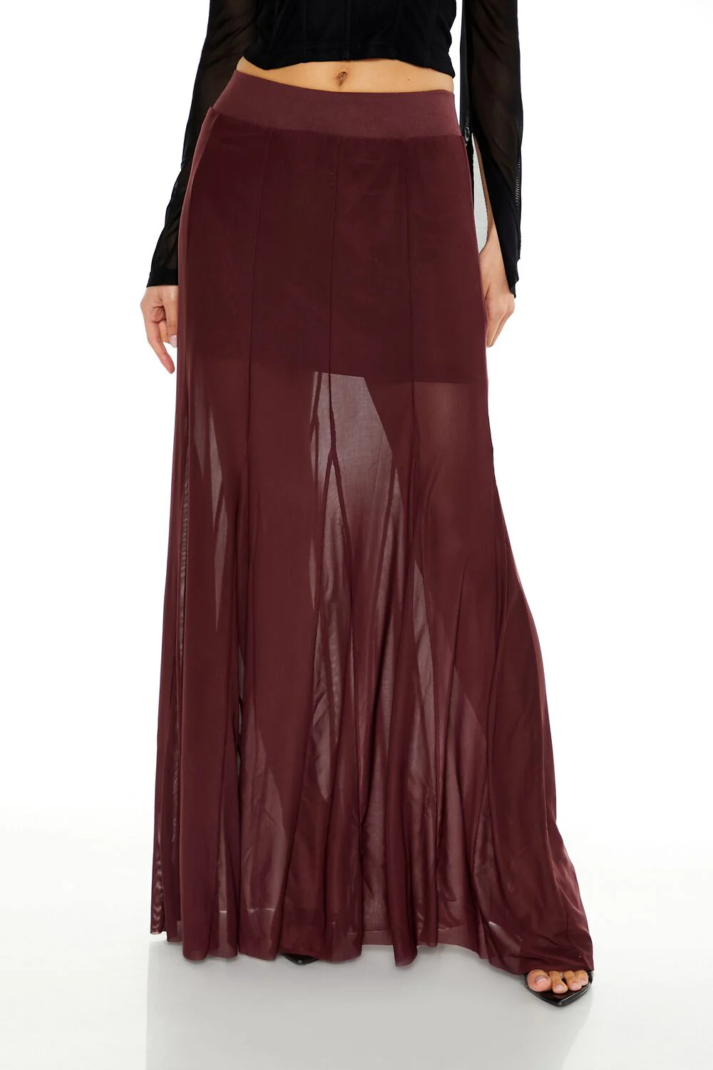 Sheer Overlay Maxi Skirt - Image 2