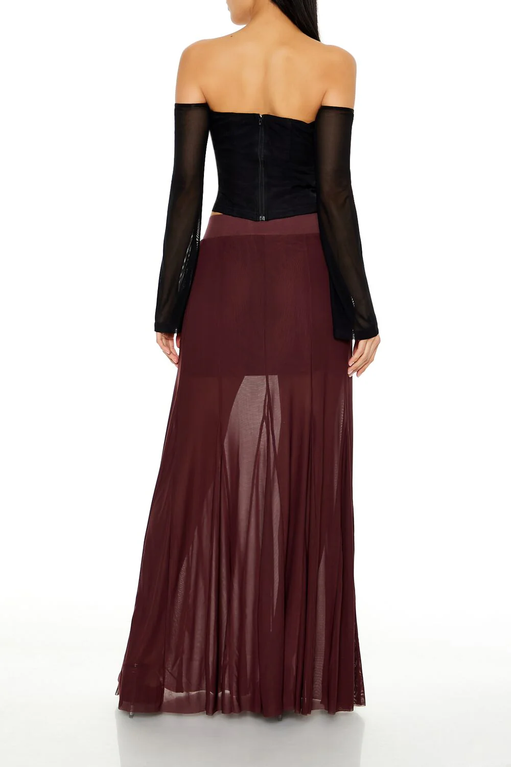 Sheer Overlay Maxi Skirt - Image 4