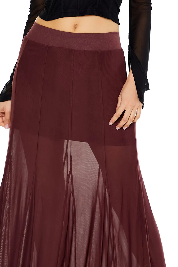 Sheer Overlay Maxi Skirt - Image 5