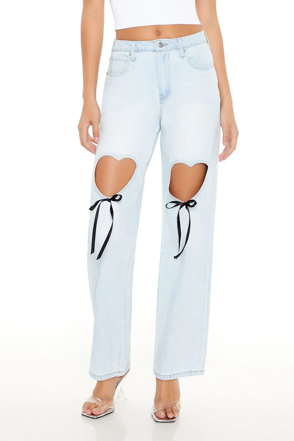 Heart Cutout High-Rise Jeans - Image 2