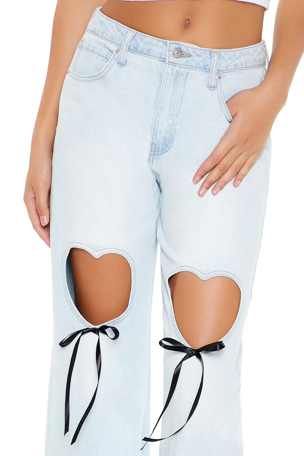 Heart Cutout High-Rise Jeans - Image 5