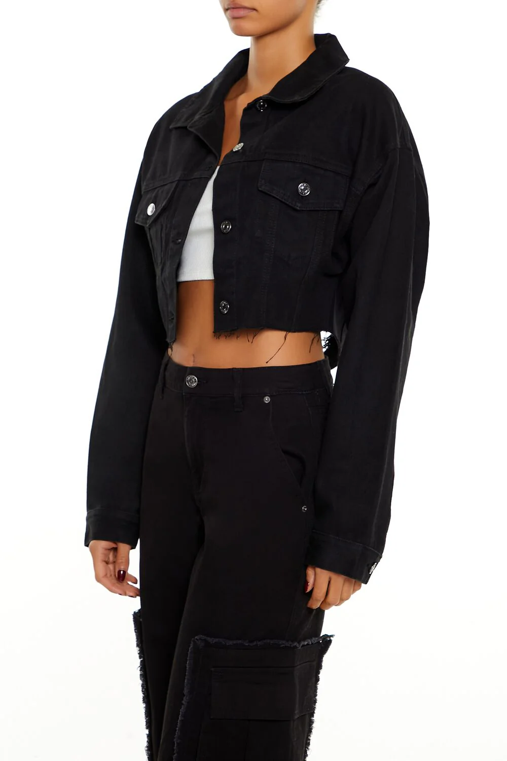 Rhinestone Chain Denim Jacket - Image 4