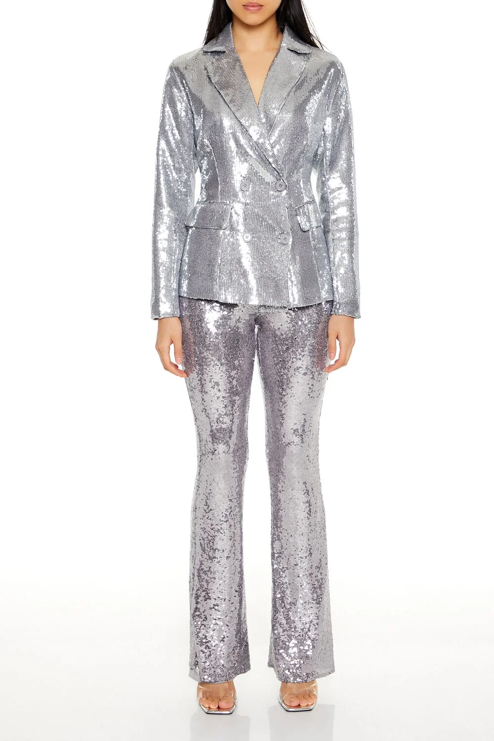 Sequin High-Rise Flare Pants - Image 6