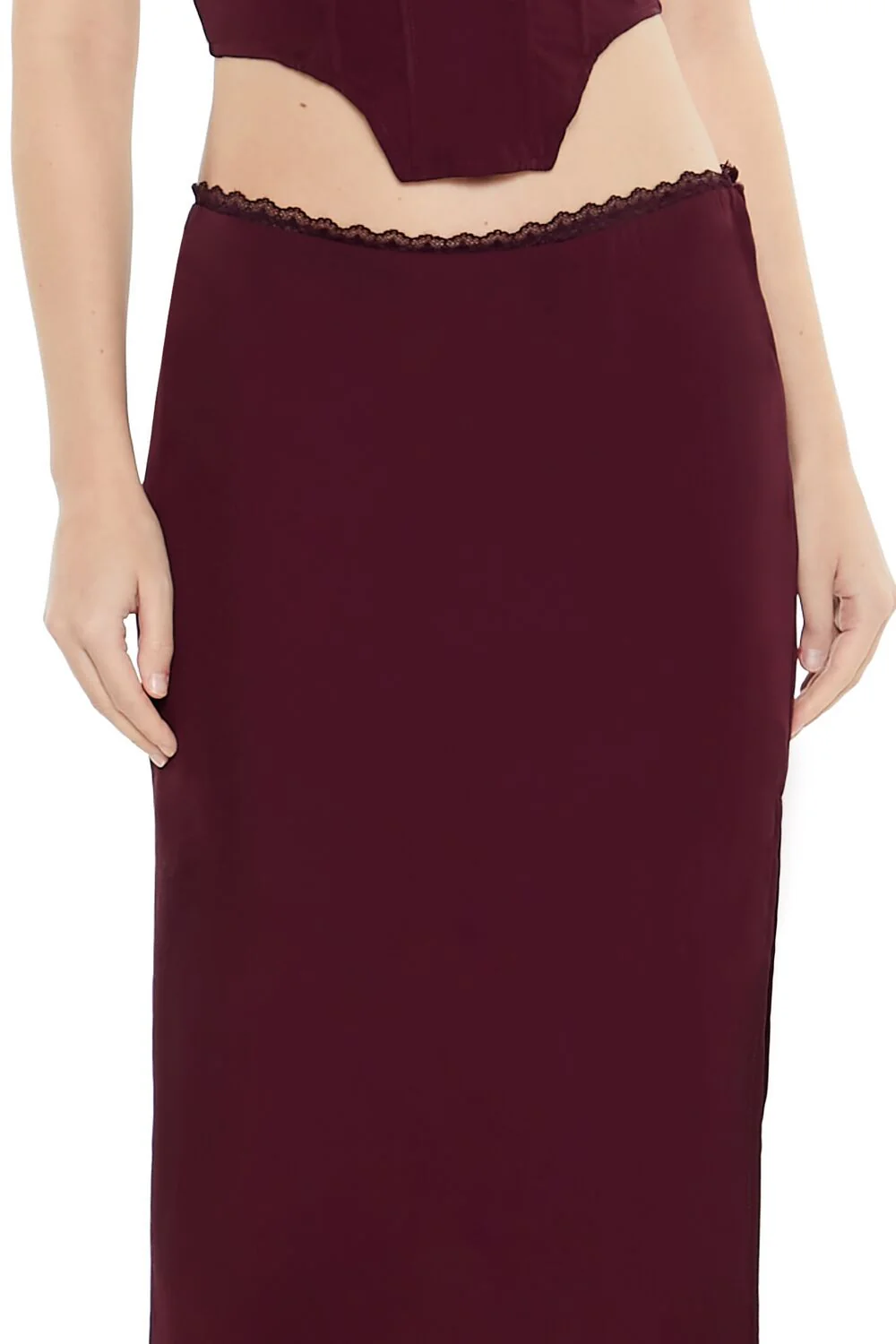 Lace-Trim Chiffon Maxi Skirt - Image 5