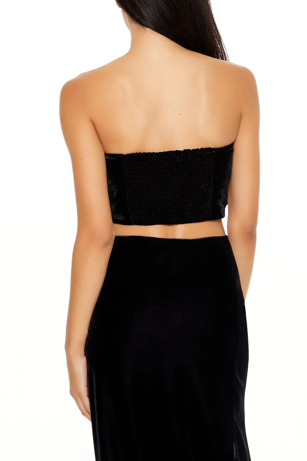 Velvet Bow Cropped Tube Top - Image 5