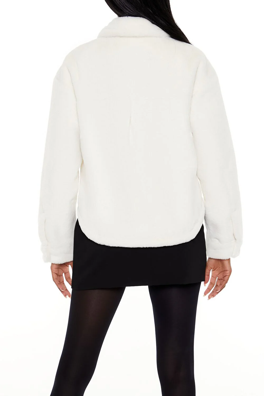 Faux Fur Cropped Shacket - Image 5