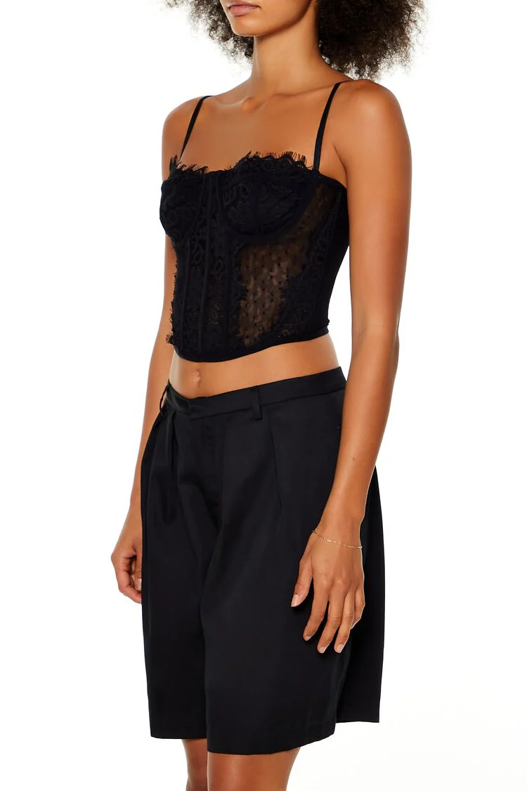 Lace Cropped Bustier Cami - Image 4
