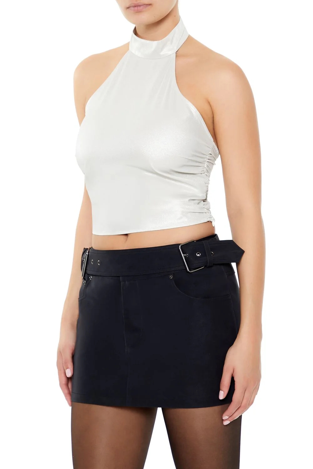 Satin Halter Crop Top - Image 4
