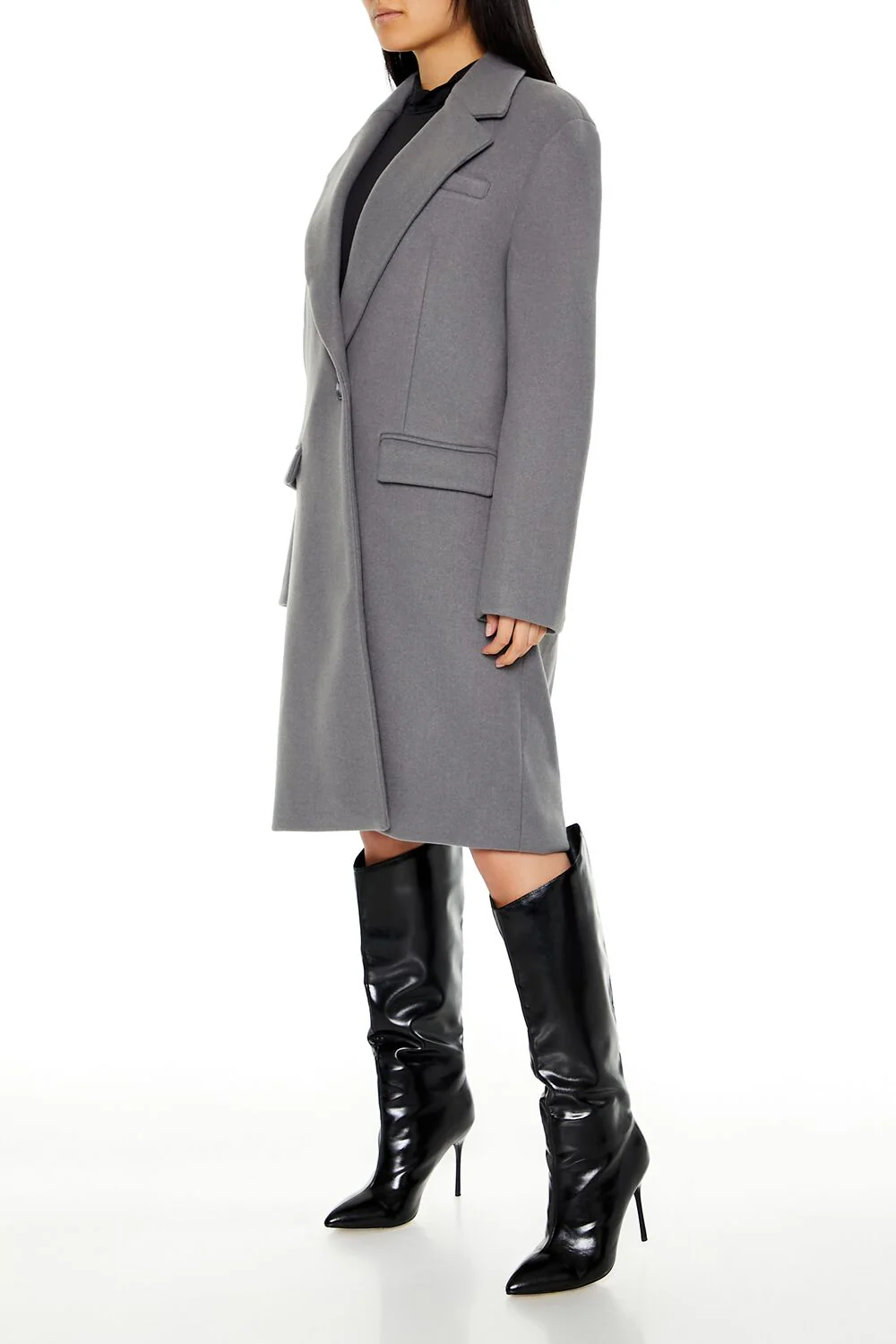 Notched Longline Coat - Image 8