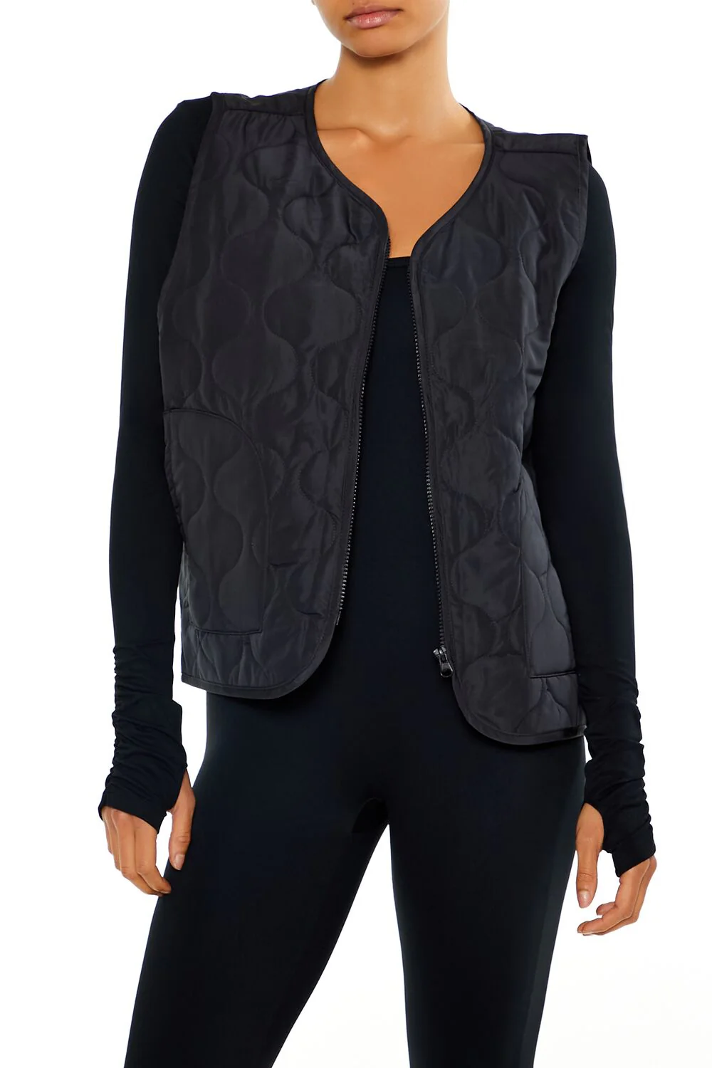 Active Quilted Zip-Up Vest - Image 6