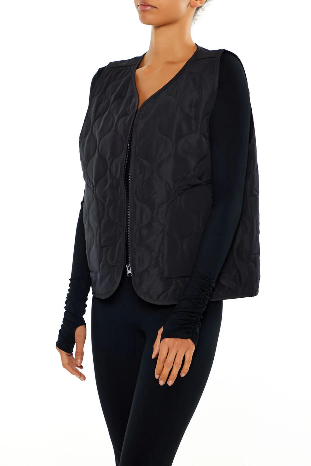 Active Quilted Zip-Up Vest - Image 9