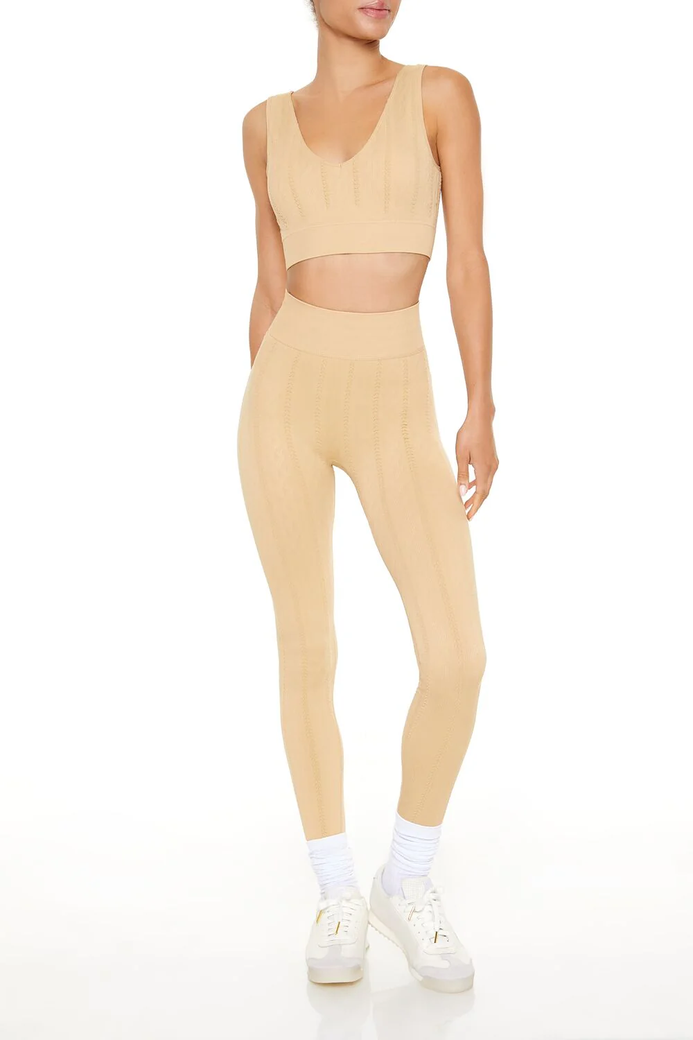 Seamless Cable Knit Sports Bra - Image 2