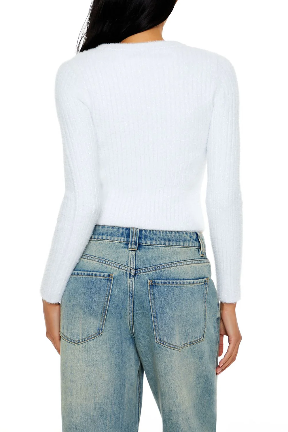 Ribbed Fuzzy Knit Sweater - Image 10