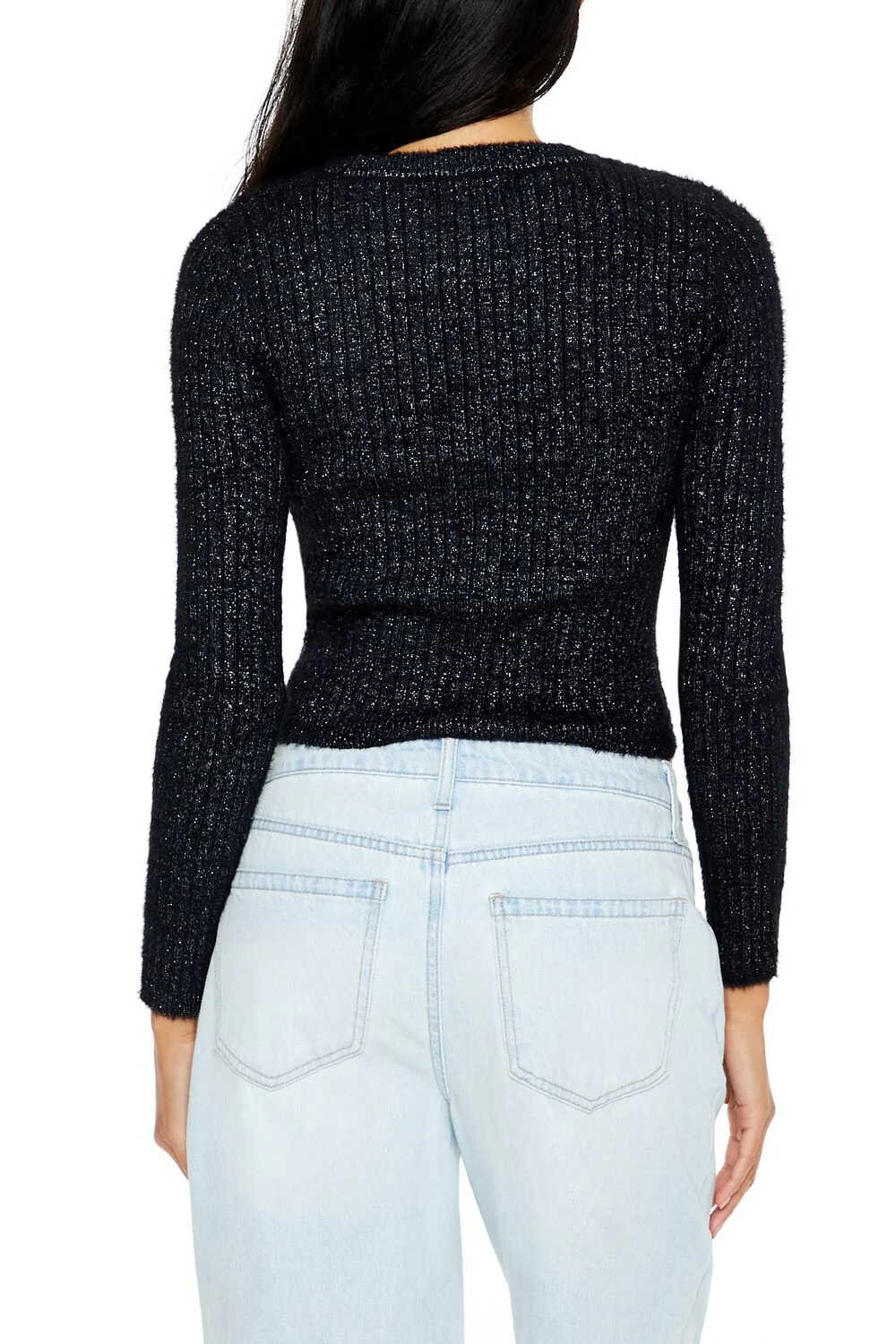Ribbed Fuzzy Knit Sweater - Image 5