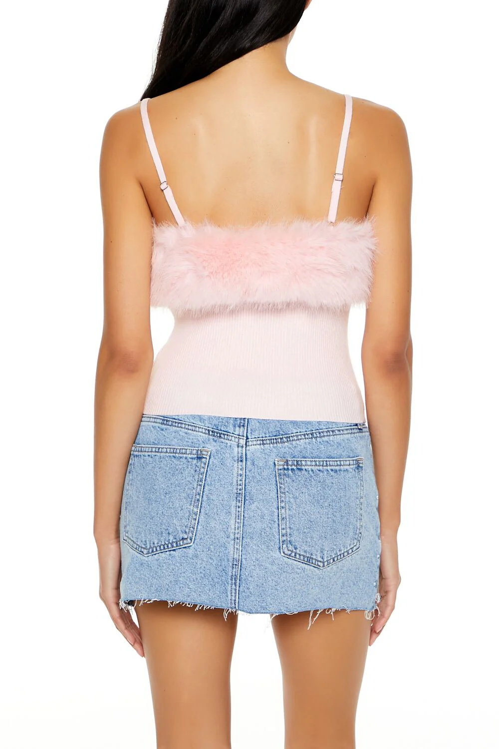 Faux Fur-Trim Sweater-Knit Cami - Image 5
