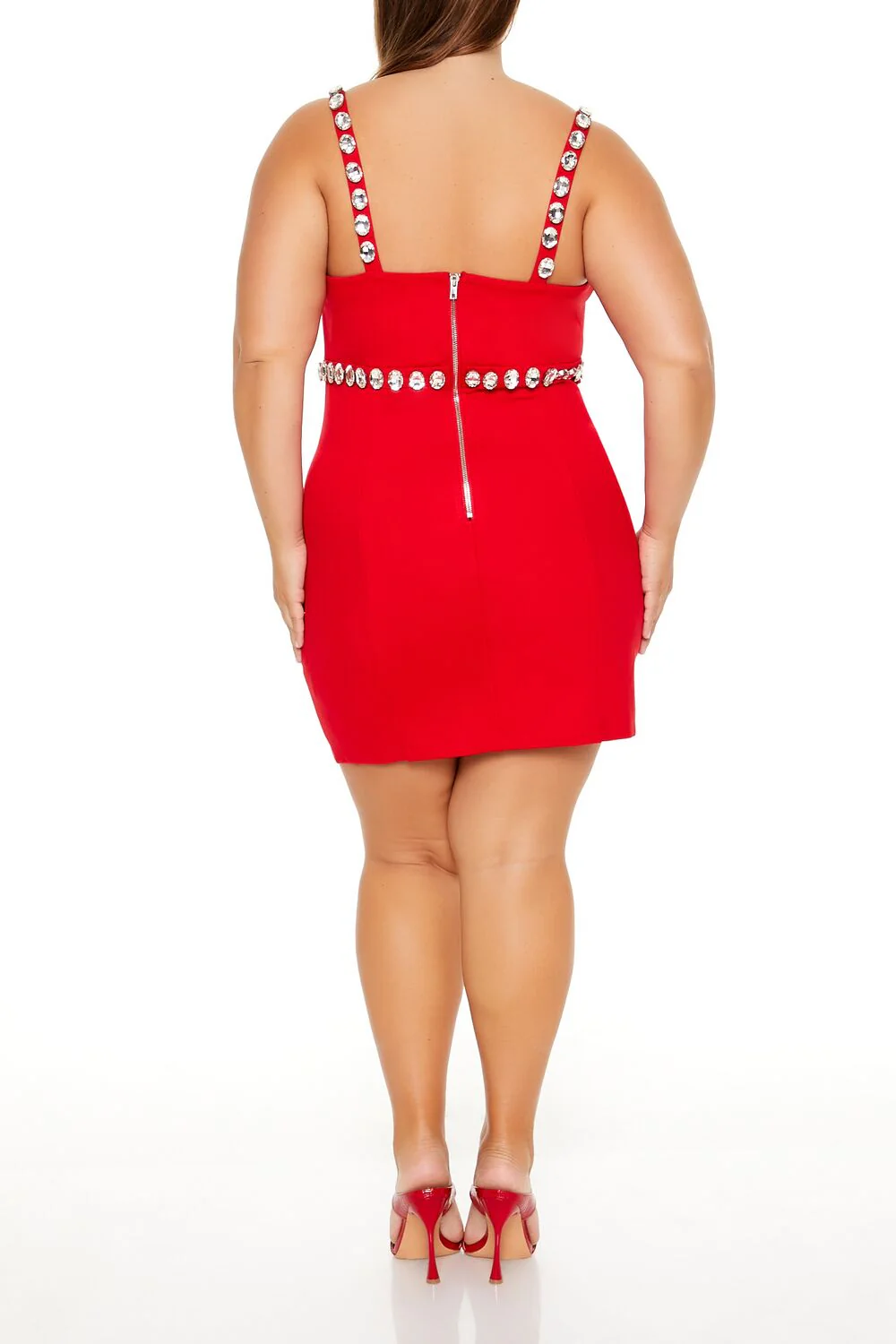 Plus Size Faux Gem Mini Dress - Image 4