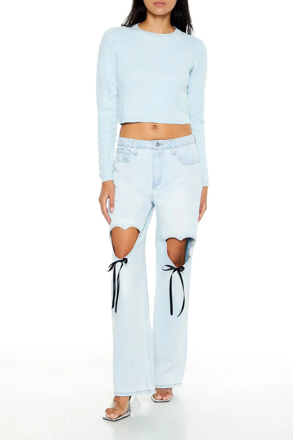 Textured Cropped Sweater - Image 7