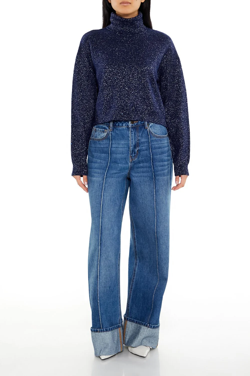 Glitter Knit Turtleneck Sweater - Image 2