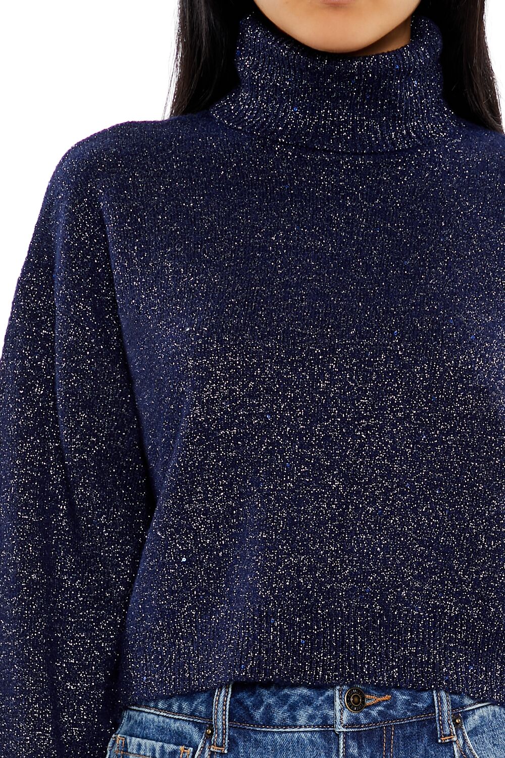 Glitter Knit Turtleneck Sweater - Image 3