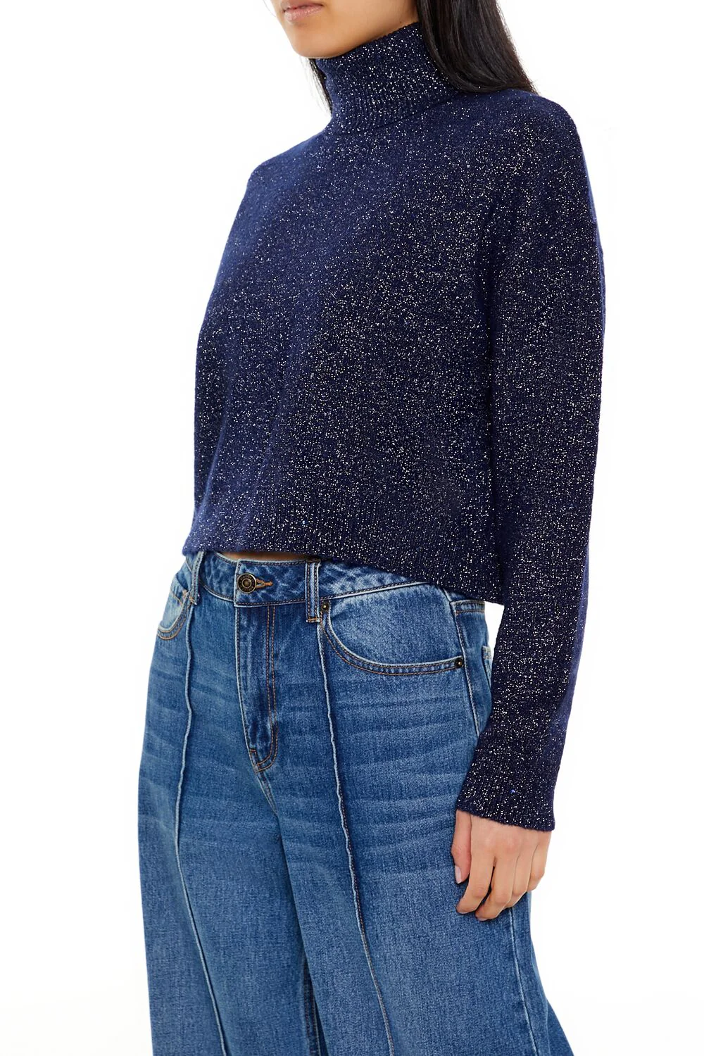 Glitter Knit Turtleneck Sweater - Image 4