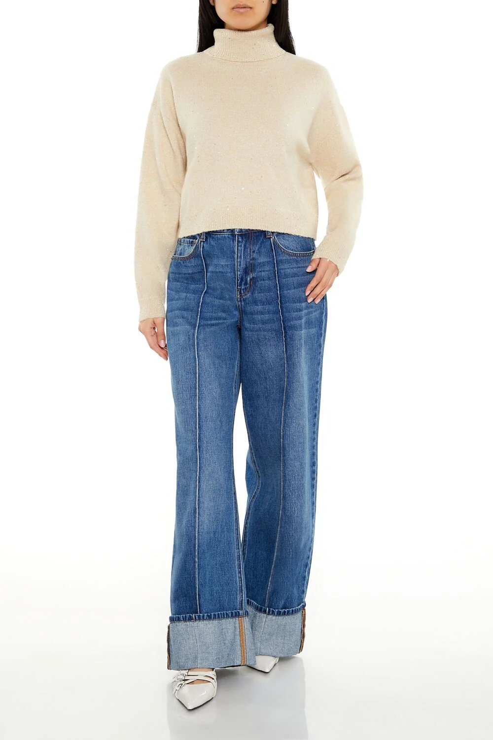 Glitter Knit Turtleneck Sweater - Image 7