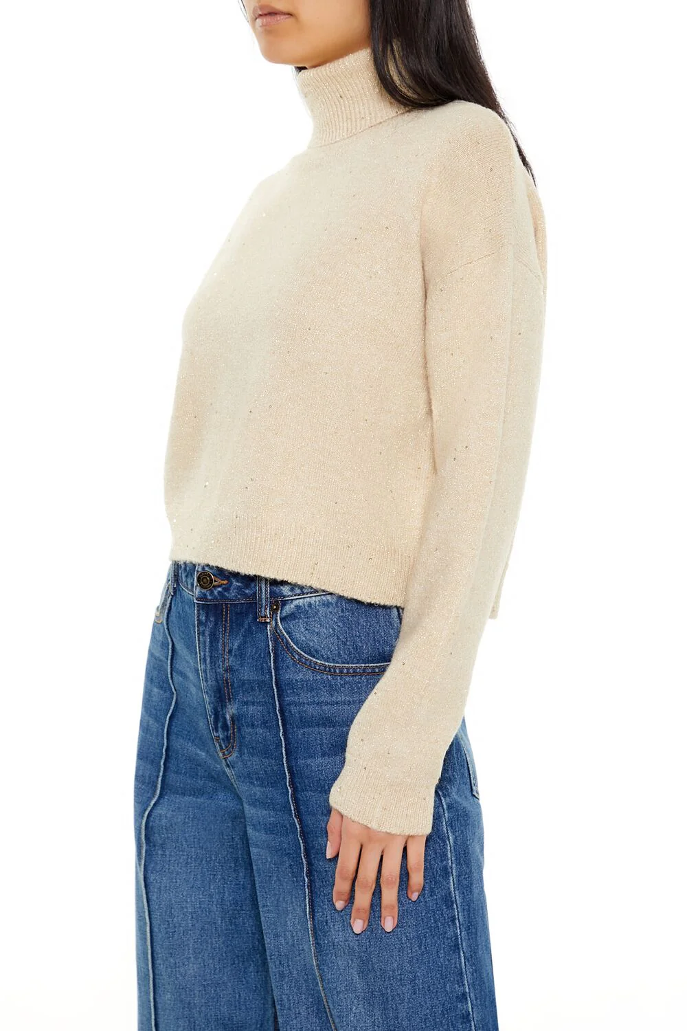 Glitter Knit Turtleneck Sweater - Image 9