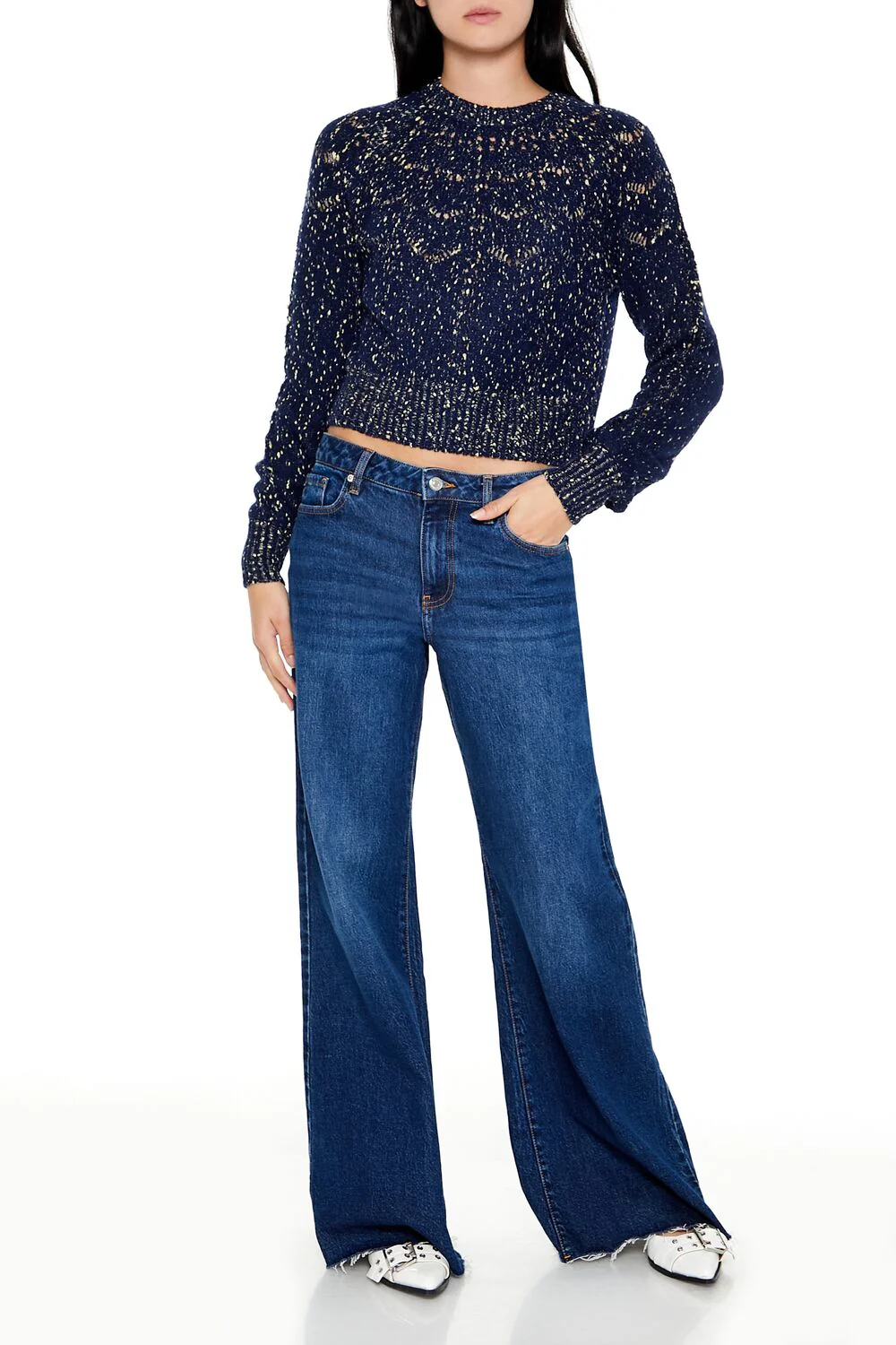Metallic Pointelle Sweater - Image 2